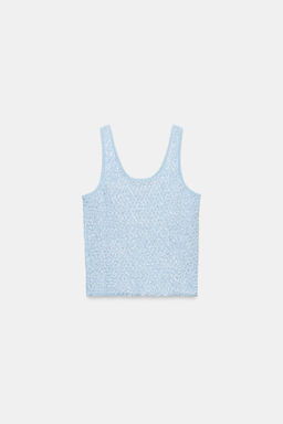 TOP PUNTO LENTEJUELAS HILO METALIZADO / Azul claro - Zara фото 6