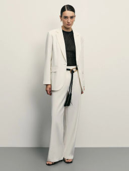 Однобортный жакет с содержанием льна / Zarina  фото 2