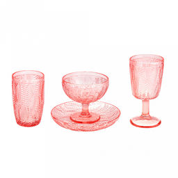 Листья Тарелка мелкая стеклянная д175мм, h28мм, рельефное, цветное стекло, цвет - розовый (Китай) - Домашняя мода фото 3