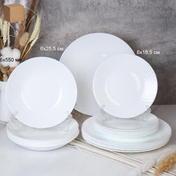 Столовый набор 18 предметов / GRAY-18/7518 (WHITE) /уп 2/ 857570