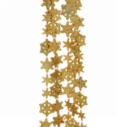 Цена за 2 шт. Бусы на ёлку 2,0 м "Снежинки", Золото