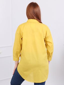 Рубашка горчичного цвета классическая - Almond фото 2