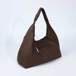 Сумка-мешок на молнии, наружный карман, цвет коричневый - Simaland фото 2