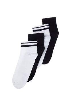 TRENDYOL MAN Siyah Unisex 4lu Paket Seritli Patik Pamuklu Corap TMNSS24CO00021