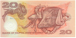 20 кина 2003 года Папуа-Новая Гвинея 30 лет банку Папуа -Новой Гвинеи