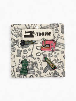 Набор значков (4 шт.) Швея, цветной в чёрном металле