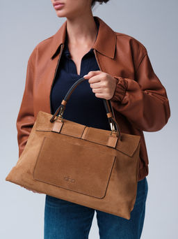 Замшевая сумка сэтчел Colette DBR 31349 светло-коричневый фото 4