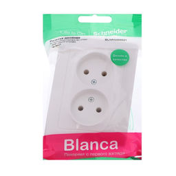Розетка двойная SE Blanca, 250 В, 16 А, IP20, встраиваемая, без заземления, белая, BLNRS000021