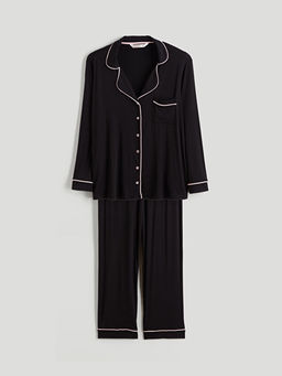 B?y?k Beden G?mlek Yaka Kad?n Pijama Tak?m?