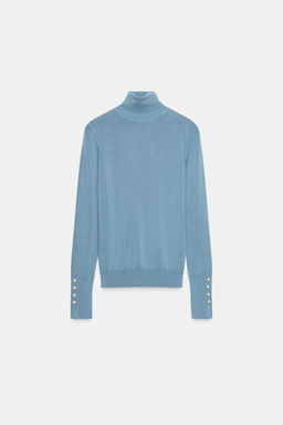 BASIC HIGH NECK KNIT SWEATER - Zara фото 2