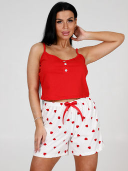 927-П ЖЕНСКАЯ ПИЖАМА (шорты, топ) (Сердечки) - А-дина фото 3
