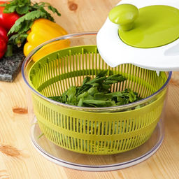 Овощерезка универсальная Доляна Fresh cook, 7 насадок, центрифуга для зелени, белая, зелёная