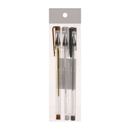 Набор гелевых ручек 3 цвета, белый, серебристый, золотой, корпус прозрачный - Simaland фото 4