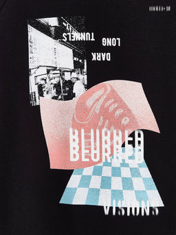 CONTE Платье из футера свободного кроя Blurred LPL 1639 black