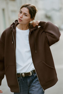 SUDADERA CAPUCHA CORDONES / Marr?n - Zara фото 4