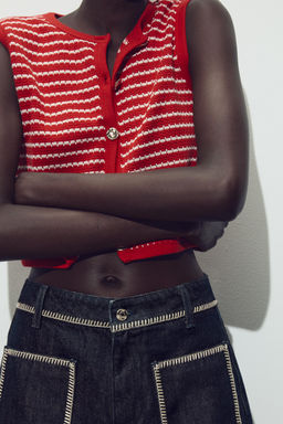 JACQUARD BUTTON WAISTCOAT TOP - Zara фото 25