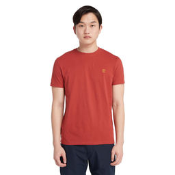 Футболка Timberland T-Shirt Dunstan River Jersey Crew Neck Slim оранжевая фото 4