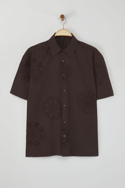 TRENDYOL MAN Limited Edition Kahverengi Regular Fit Nak?s islemeli Brode Gomlek TMNSS25GO00039 - Trendyolmilla фото 3