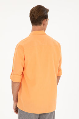 U. S. Polo Assn / Мужская оранжевая базовая рубашка с длинным рукавом - U.s. polo assn фото 12