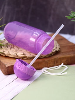 Бутылка "Classic" с трубочкой, purple (400 ml)