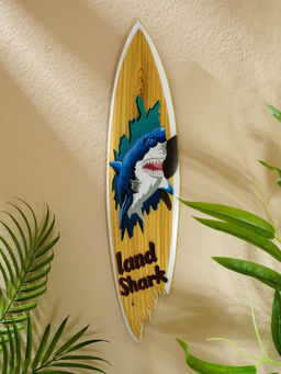 Панно «Доска для сёрфа Land Shark», дерево, 40×11 см
