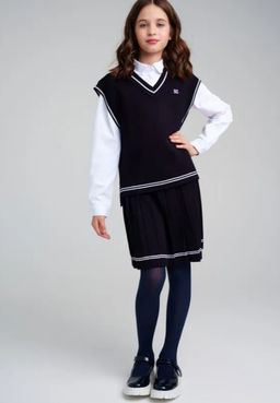 22327204 Комплект трикотажный для девочек: жилет, юбка