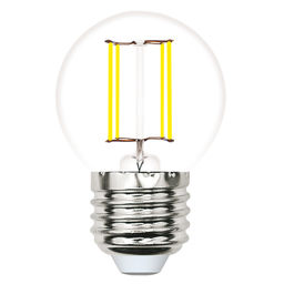 LED-G45-5,5W/3000K/E27/CL/SLF Лампа светодиодная. Форма "шар", прозрачная. Теплый белый свет (3000K). ТМ Volpe