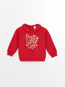 Polo Yaka Uzun Kollu K?z Bebek Sweatshirt