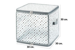 Кофр складной для хранения 30*30*30 см Горошек на серебре на молнии, пластик. - Elan gallery фото 2