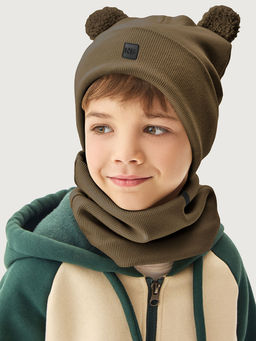 Комплект шапка и снуд 12л22726 шоколад