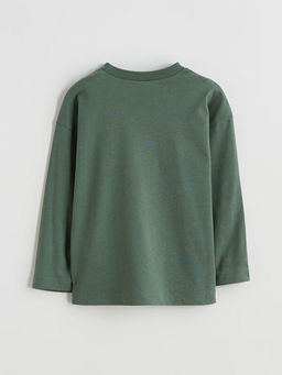 Bisiklet Yaka Bask?l? Erkek ?ocuk Ti??rt