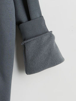 Bask?l? Erkek ?ocuk Kal?n Sweatshirt