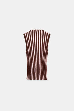 TEXTURED STRIPED SLEEVELESS TOP - Zara фото 6