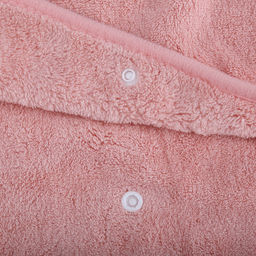 Полотенце (парео) махровое "Куколка" 80х165см, хлопок 100%, на резинке с липучкой, на кнопке, ажурный кант; с чалмой на пуговице 68х25см, розовый (Китай)