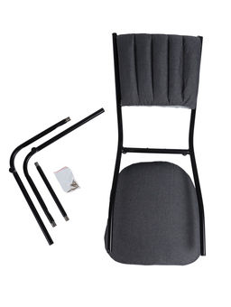 Стул мягкий для кухни разборный «Камелот», обивка рогожка, цвет чёрный/серый