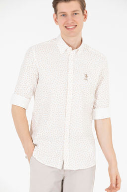 U. S. Polo Assn / Мужская рубашка Camel с длинным рукавом - U.s. polo assn фото 4