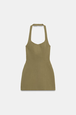 VESTIDO CORTO HALTER / Khaki claro - Zara фото 4