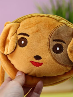 Сумочка плюшевая "Cute dog", brown (13*11,5 см)