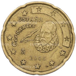 Монета 20 евроцентов 2006 года Испания
