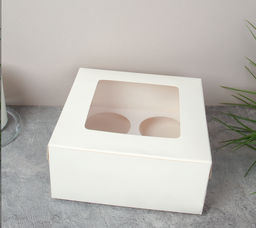 Коробка подарочная складная Белый 16x16x9 см / QR1616 /уп 12/600/ 689433 Капкейк
