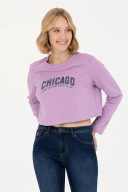 U. S. Polo Assn Женский сиреневый свитшот с круглым вырезом - U.s. polo assn фото 3