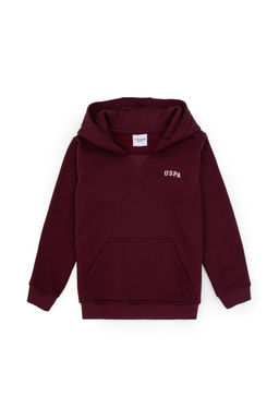 Erkek _ocuk Bordo Basic Kap__onlu Sweatshirt Sepette S_rpriz _ndirim