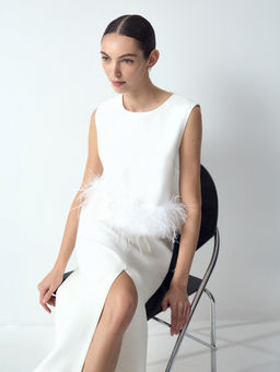 Топ с перьями - Emka фото 3