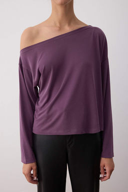 More Sustainable Murdum Modall? Kay?k Yaka Relaxed/Rahat Kesim Orme Bluz TWOAW25BZ00282