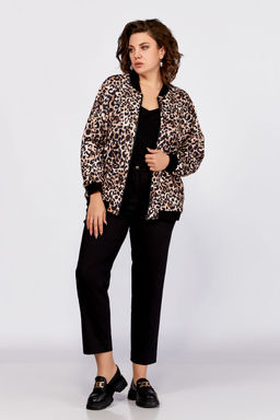 Бомбер Swallow 789 черный+принт леопард  фото 10