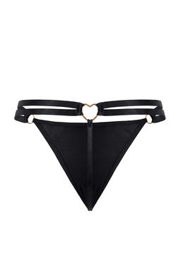 Siyah-Beyaz-K?rm?z? 3lu Kalp Aksesuarl? Micro String Orme Kulot THMAW26KU00054