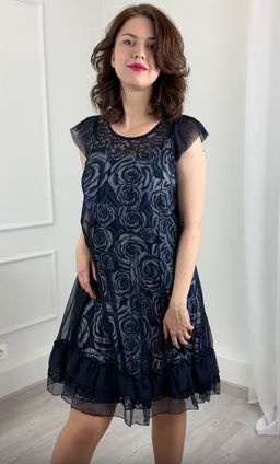 Платье с розами синее - Almond фото 4