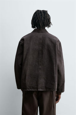 BOXY FIT DENIM OVERSHIRT - Zara фото 3