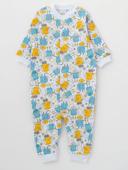 Комбинезон для малыша утеплённый хлопковый, белый, 564