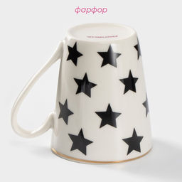 Кружка Доляна «Звёзды», 350 мл, фарфор, белая